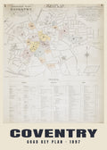Goad Key Plan, Coventry — Historic map print, 1897