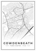 Street map poster of Cowdenbeath town centre, Fife