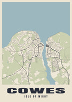Street map poster of Cowes, Isle of Wight