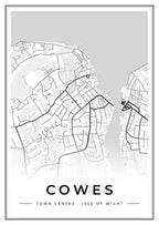Street map poster of Cowes town centre, Isle of Wight