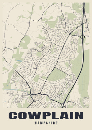 Cowplain Street Map Poster