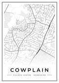 Street map poster of Cowplain village centre, Hampshire