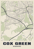 Street map poster of Cox Green, Berkshire