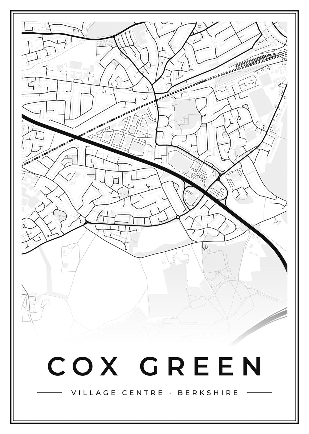 Cox Green Village Centre Street Map Poster