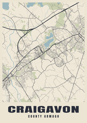 Craigavon Street Map Poster