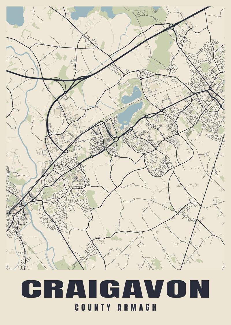 Craigavon Street Map Poster