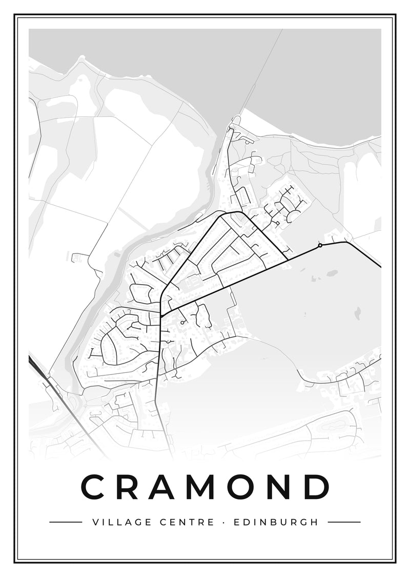 Cramond Village Centre Street Map Poster