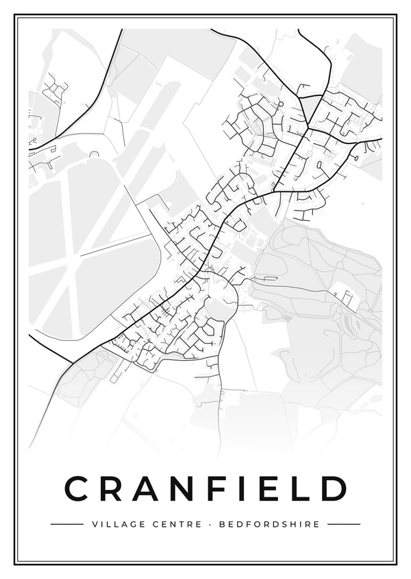 Cranfield Village Centre Street Map Poster