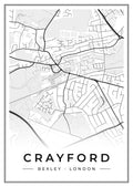 Street map poster of Crayford, Bexley, London