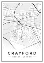 Street map poster of Crayford, Bexley, London