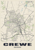 Street map poster of Crewe, Cheshire