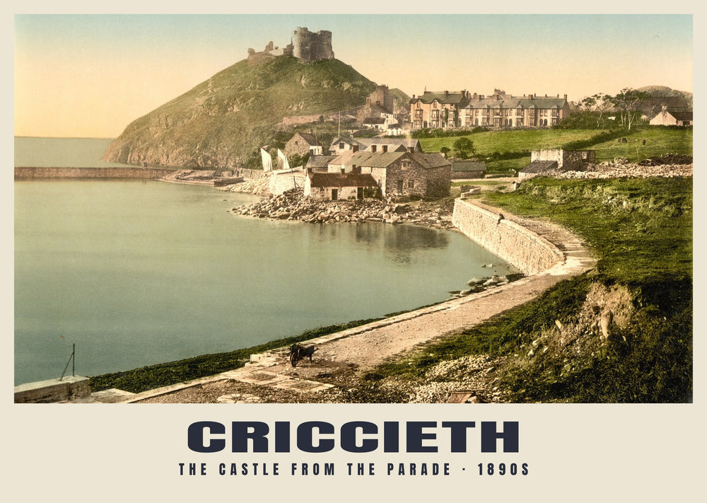 The Castle from the Parade, Criccieth, c. 1890–1900 Heritage Print