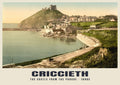 The Castle from the Parade, Criccieth, 1890s heritage photograph