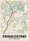 Street map poster of Crigglestone, West Yorkshire