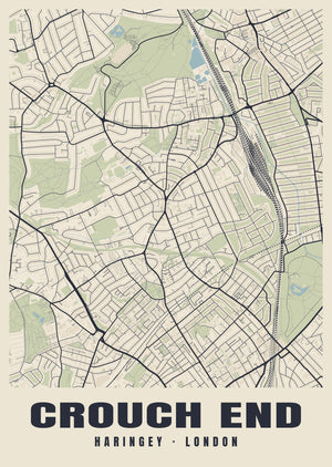 Crouch End Heritage Street Map Poster