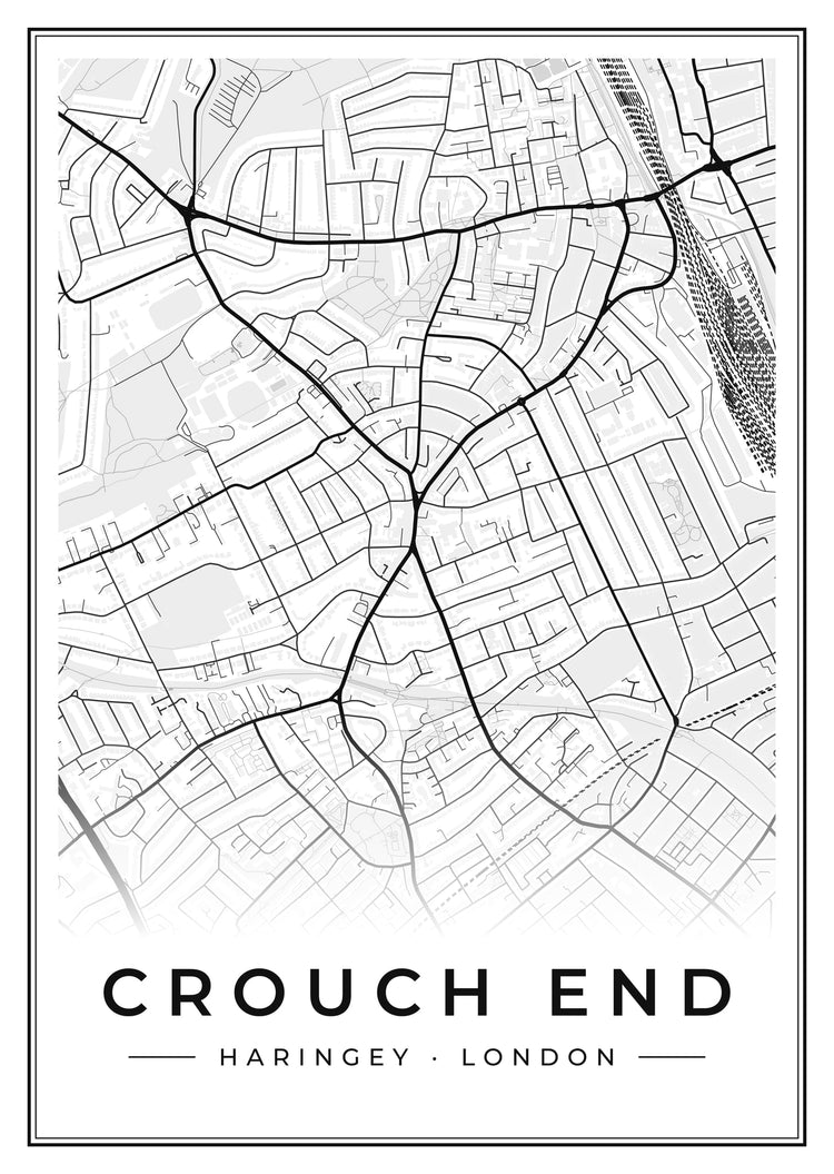 Crouch End Street Map Poster