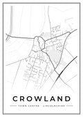 Street map poster of Crowland town centre, Lincolnshire