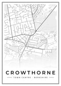 Street map poster of Crowthorne town centre, Berkshire