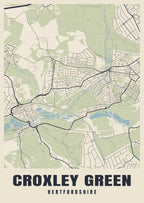 Street map poster of Croxley Green, Hertfordshire