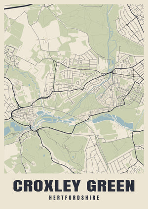Croxley Green Street Map Poster
