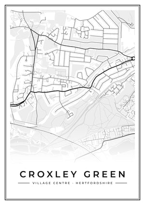 Croxley Green Village Centre Street Map Poster