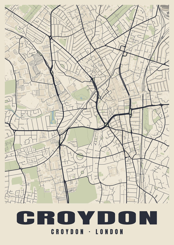 Croydon Heritage Street Map Poster