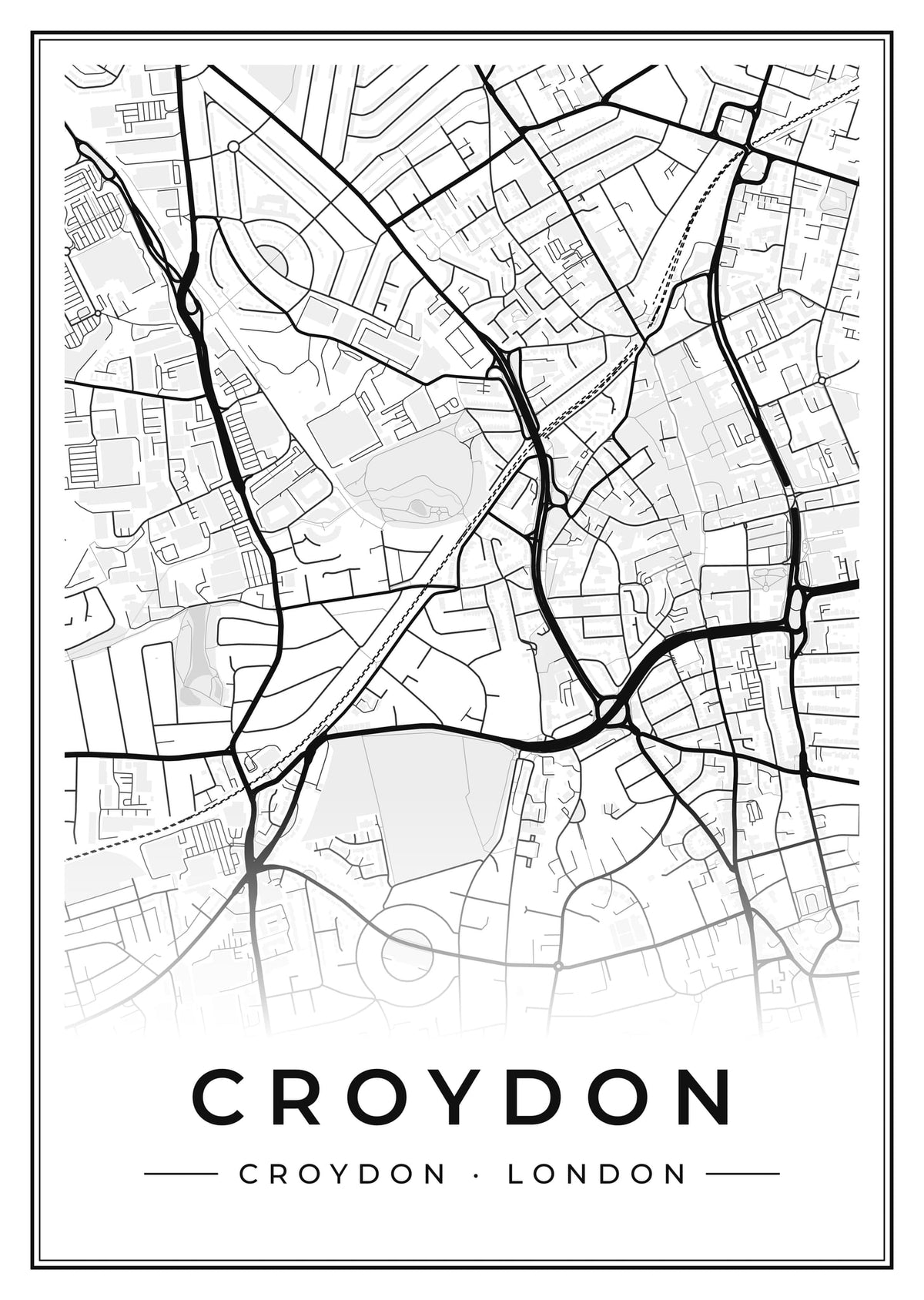 Street map poster of Croydon, Croydon, London