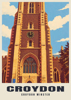 Croydon Minster poster, Retro Railway style