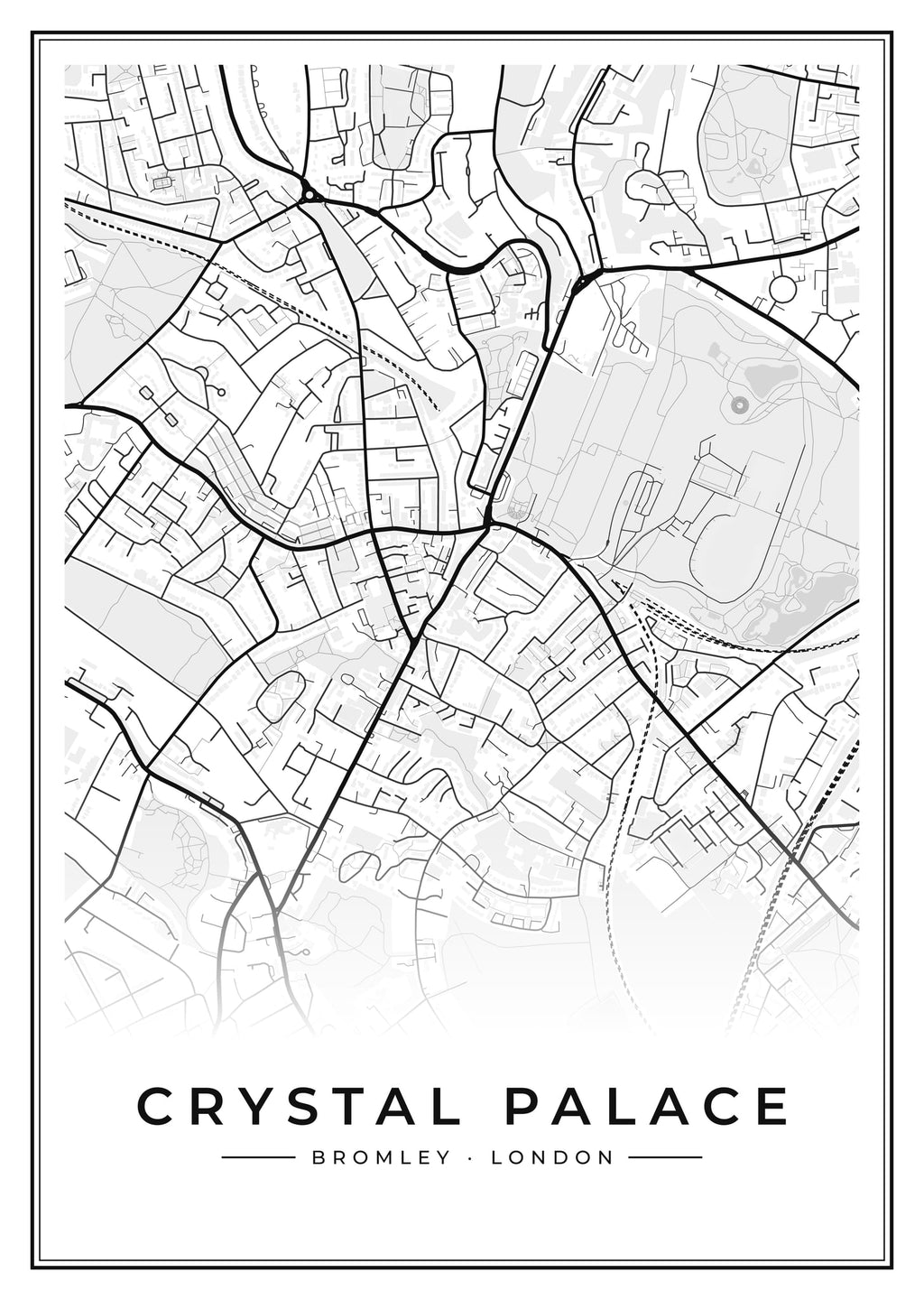 Street map poster of Crystal Palace, Bromley, London