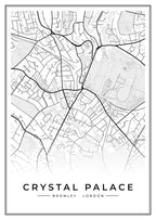 Street map poster of Crystal Palace, Bromley, London