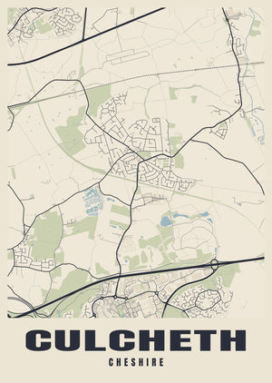 Culcheth Street Map Poster