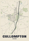 Street map poster of Cullompton, Devon