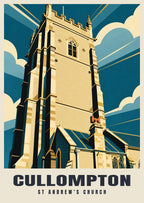 St Andrew’s Church, Cullompton poster, Art Deco style
