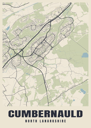 Cumbernauld Street Map Poster