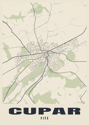 Cupar Street Map Poster