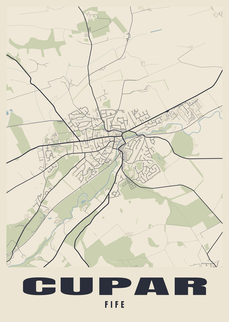 Cupar Street Map Poster