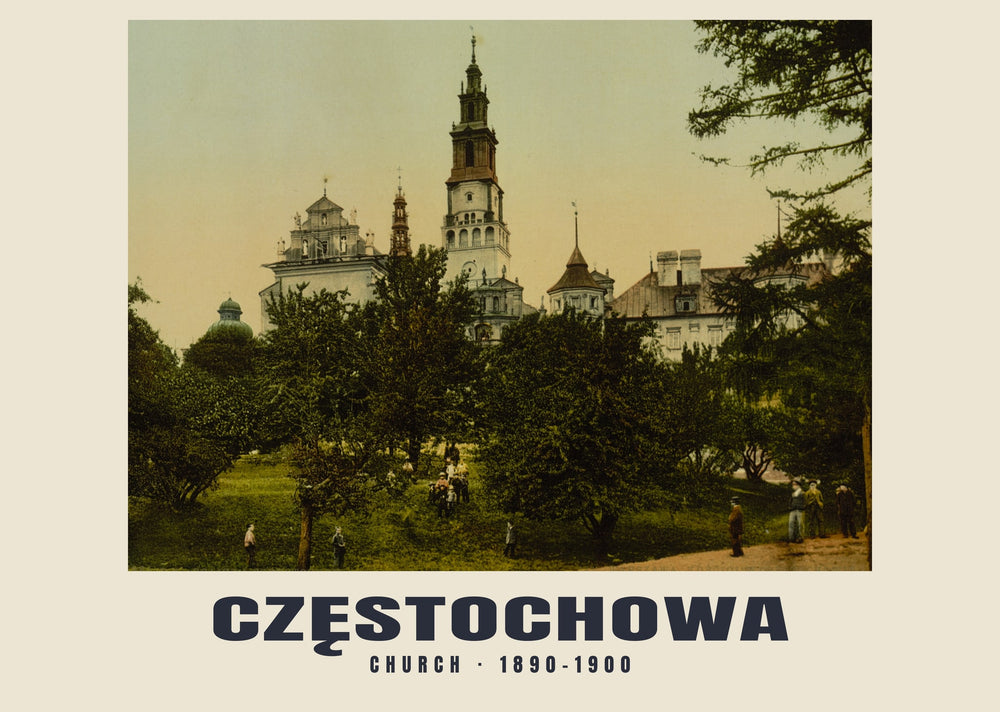 Church, Częstochowa — 1890–1900 · Vintage photochrom print