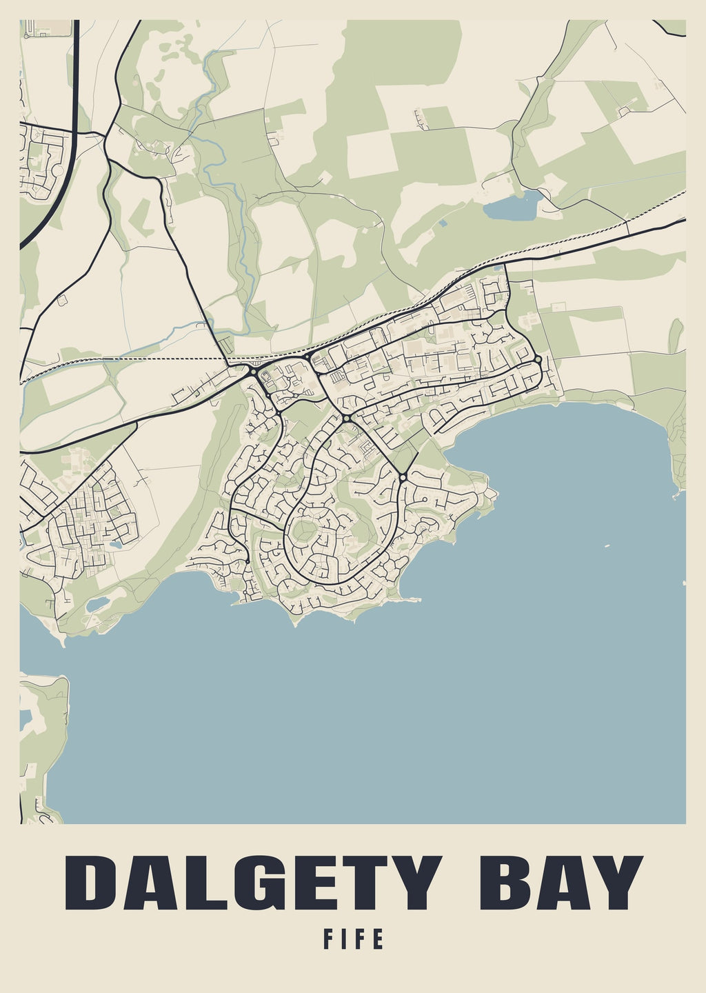 Street map poster of Dalgety Bay, Fife