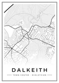 Street map poster of Dalkeith town centre, Midlothian