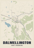 Street map poster of Dalmellington, East Ayrshire