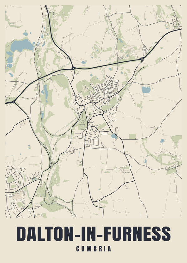Dalton-in-Furness Street Map Poster