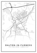 Street map poster of Dalton-in-Furness town centre, Cumbria