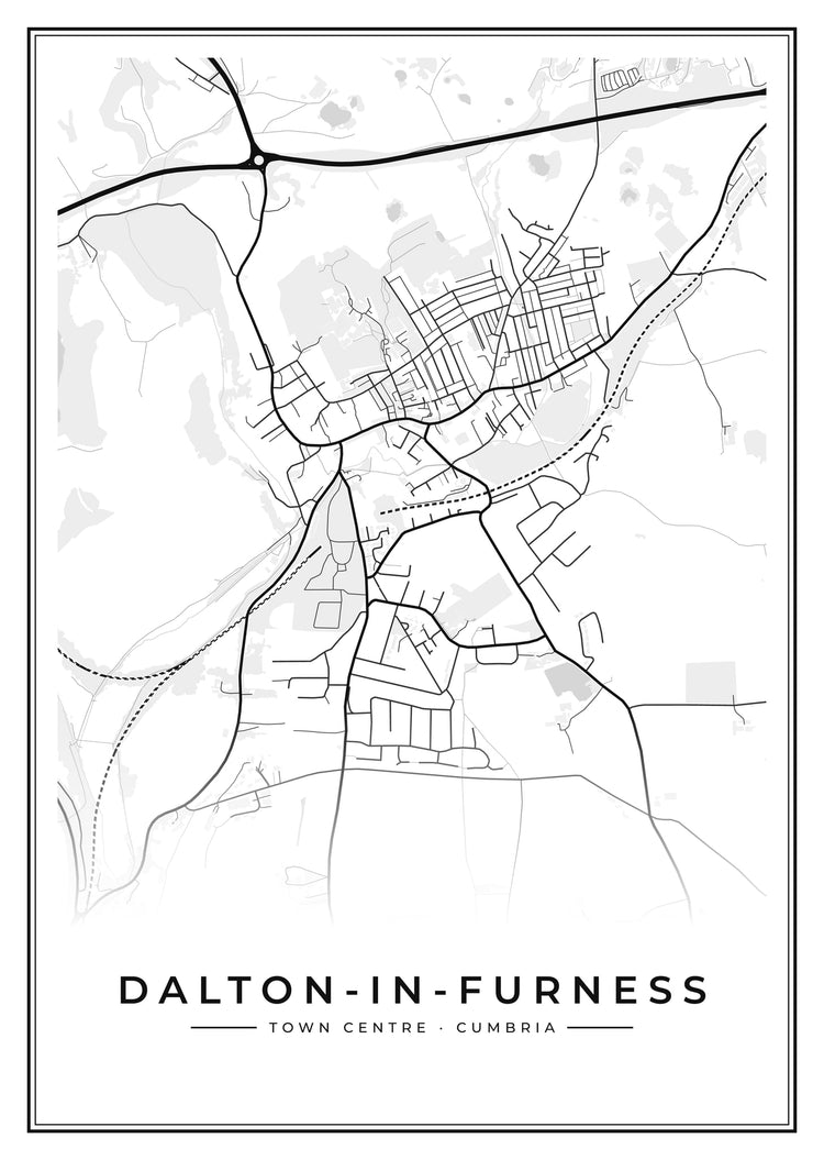 Dalton-in-Furness Town Centre Street Map Poster