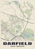 Street map poster of Darfield, South Yorkshire