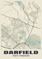 Street map poster of Darfield, South Yorkshire