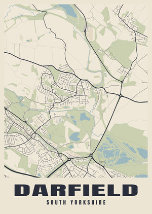 Darfield Street Map Poster