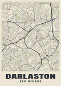 Street map poster of Darlaston, West Midlands