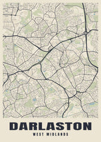 Street map poster of Darlaston, West Midlands