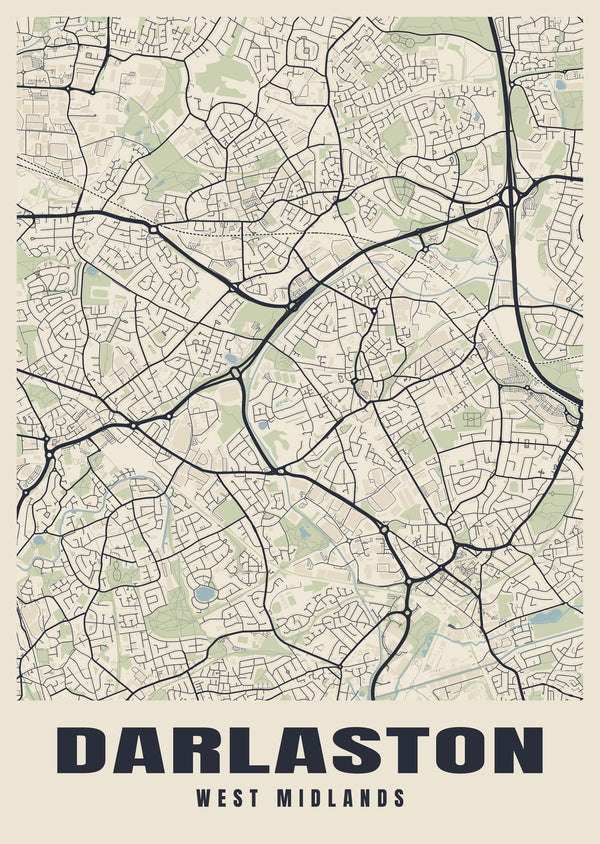 Darlaston Street Map Poster