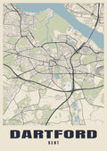 Street map poster of Dartford, Kent